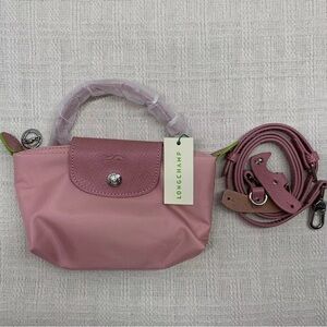 Longchamp Pink Mini Crossbody Recycled Canvas NWT